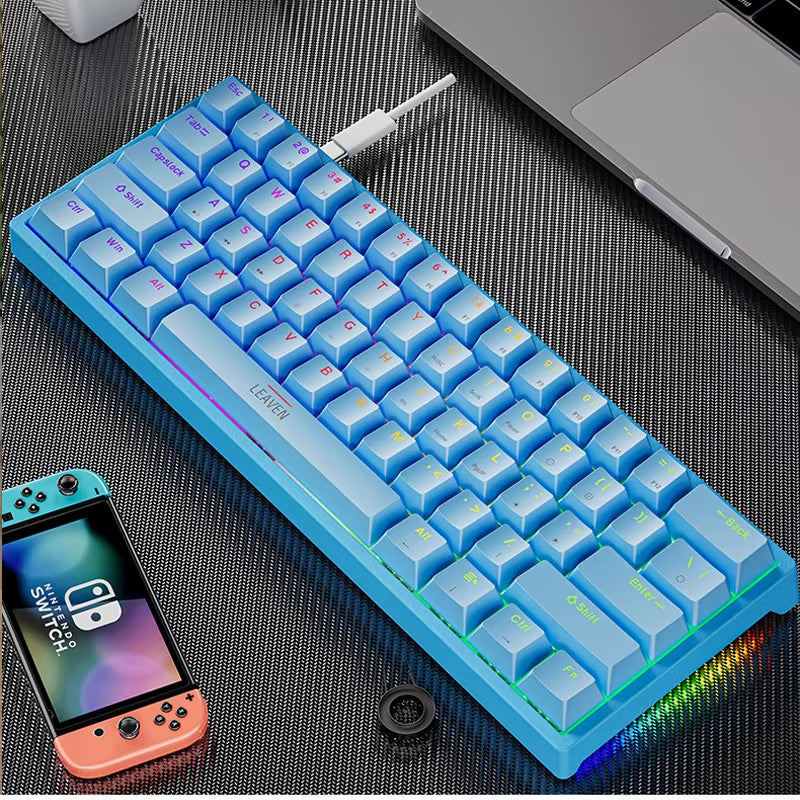 USB K620 Mini Backlit RGB Mechanical Gaming Keyboard - 60% DIY Custom PBT Keycap Hotswap for PC and Laptop