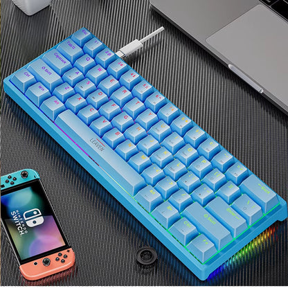 USB K620 Mini Backlit RGB Mechanical Gaming Keyboard - 60% DIY Custom PBT Keycap Hotswap for PC and Laptop