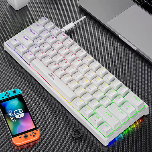 USB K620 Mini Backlit RGB Mechanical Gaming Keyboard - 60% DIY Custom PBT Keycap Hotswap for PC and Laptop