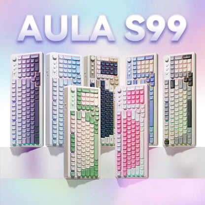 AULA S99 Membrane Keyboard, USB Charging 99 Keyboard with RGB Backlight, Ergonomic Keyboard, Comfortable Hand Gesture Keyboard, Long Endurance Keyboard, Gaming Keyboard, Computer Accessories
