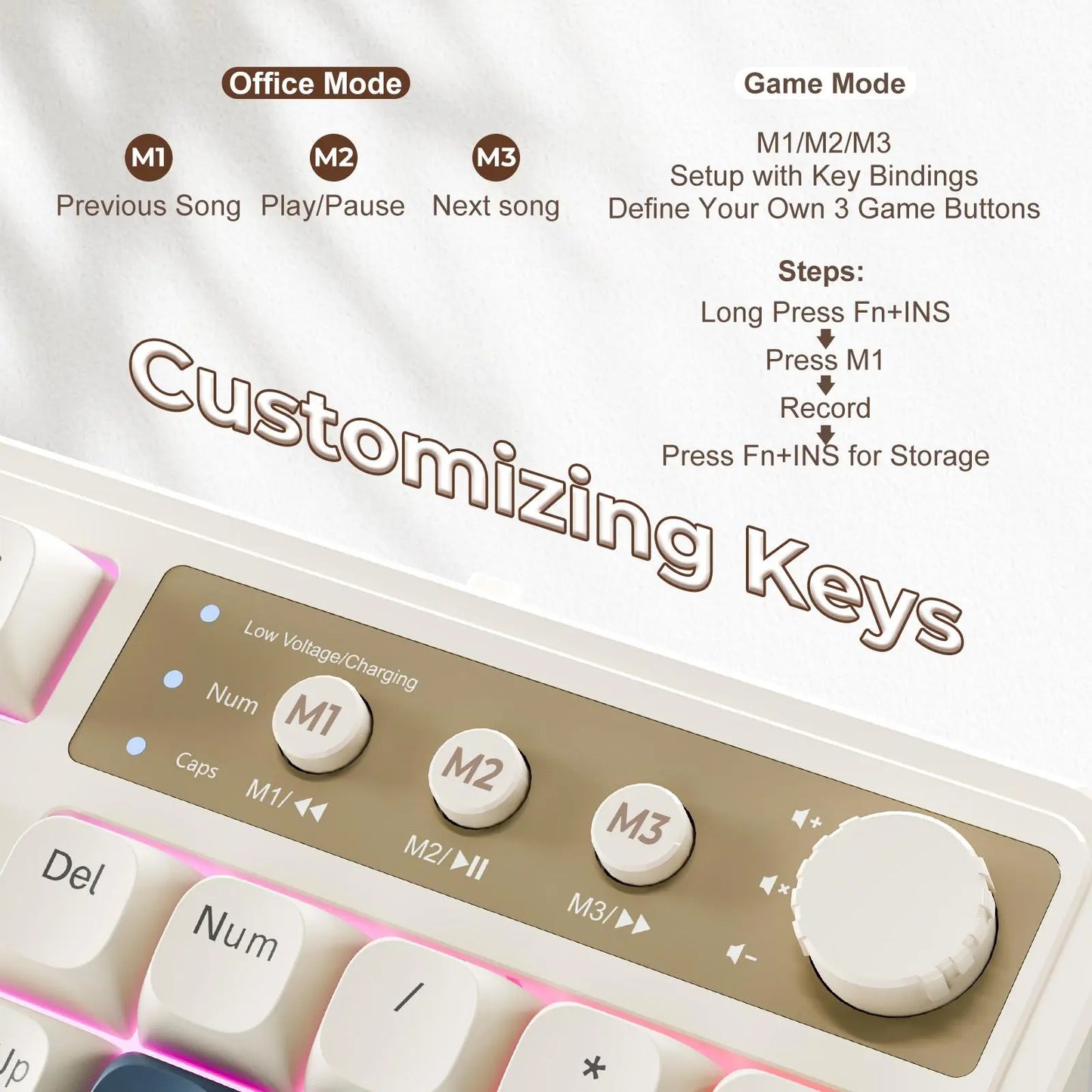 AULA S99 Membrane Keyboard, USB Charging 99 Keyboard with RGB Backlight, Ergonomic Keyboard, Comfortable Hand Gesture Keyboard, Long Endurance Keyboard, Gaming Keyboard, Computer Accessories