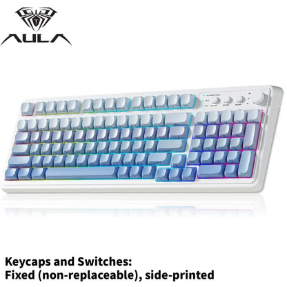 AULA S99 Membrane Keyboard, USB Charging 99 Keyboard with RGB Backlight, Ergonomic Keyboard, Comfortable Hand Gesture Keyboard, Long Endurance Keyboard, Gaming Keyboard, Computer Accessories
