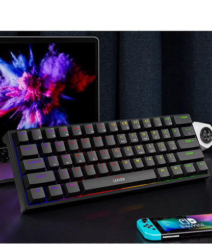 USB K620 Mini Backlit RGB Mechanical Gaming Keyboard - 60% DIY Custom PBT Keycap Hotswap for PC and Laptop