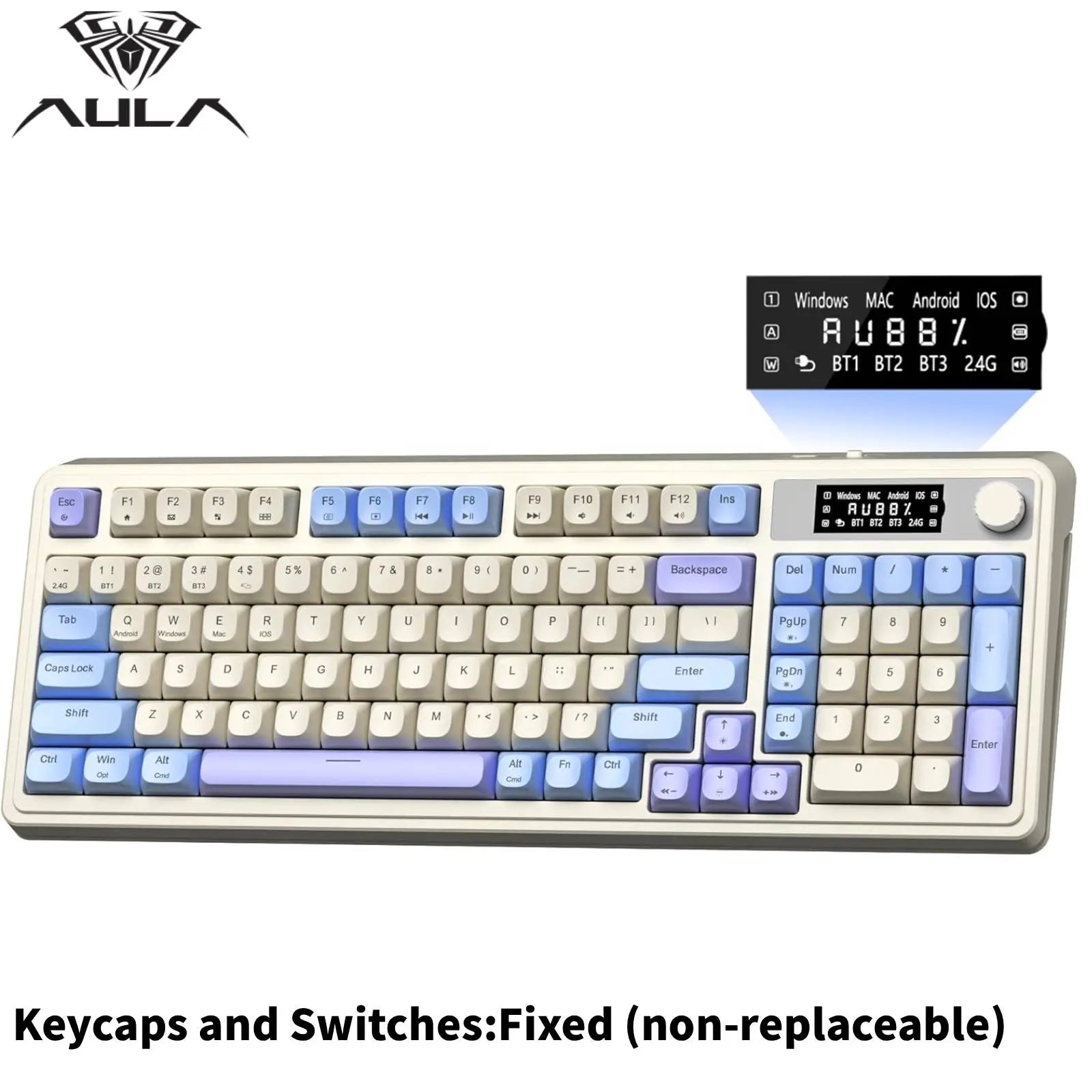 AULA S99 Membrane Keyboard, USB Charging 99 Keyboard with RGB Backlight, Ergonomic Keyboard, Comfortable Hand Gesture Keyboard, Long Endurance Keyboard, Gaming Keyboard, Computer Accessories