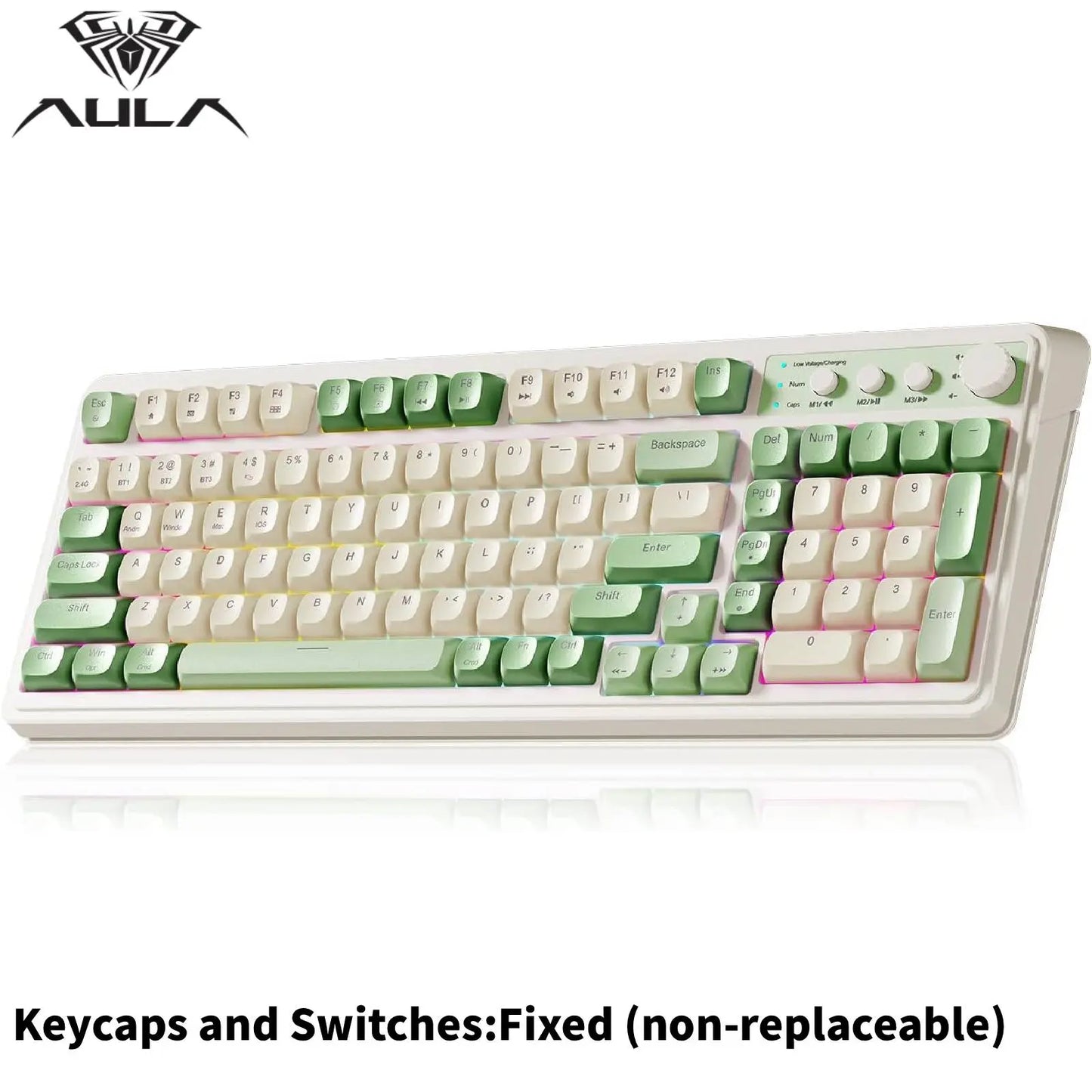 AULA S99 Membrane Keyboard, USB Charging 99 Keyboard with RGB Backlight, Ergonomic Keyboard, Comfortable Hand Gesture Keyboard, Long Endurance Keyboard, Gaming Keyboard, Computer Accessories