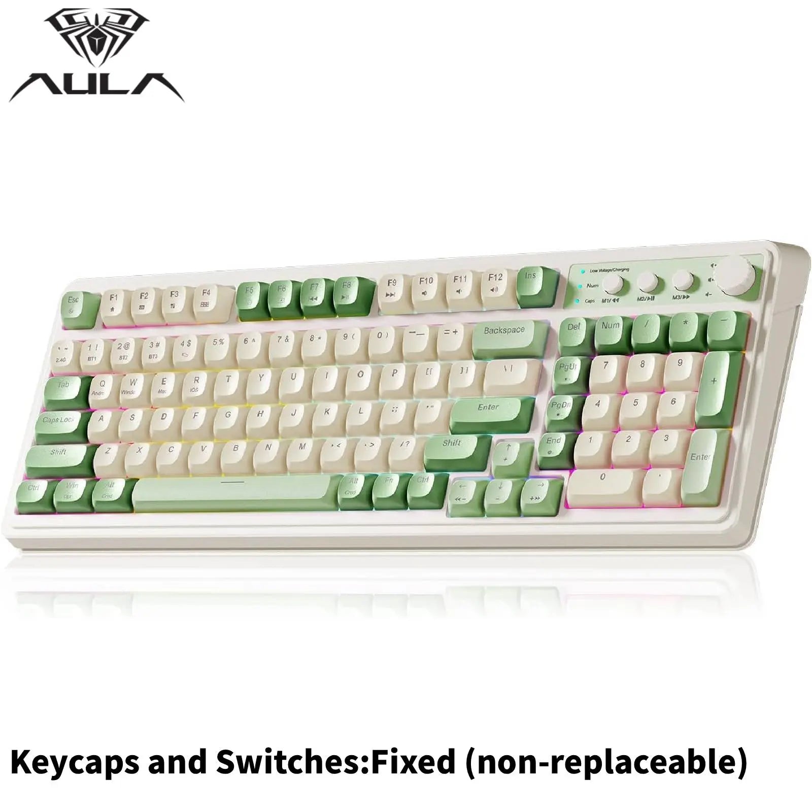 AULA S99 Membrane Keyboard, USB Charging 99 Keyboard with RGB Backlight, Ergonomic Keyboard, Comfortable Hand Gesture Keyboard, Long Endurance Keyboard, Gaming Keyboard, Computer Accessories