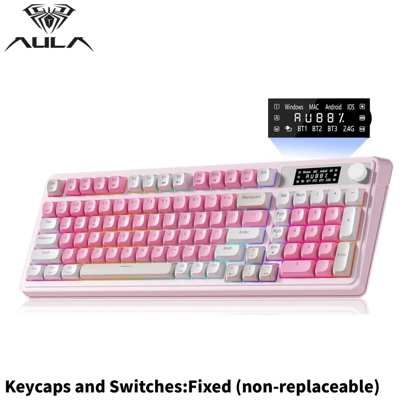 AULA S99 Membrane Keyboard, USB Charging 99 Keyboard with RGB Backlight, Ergonomic Keyboard, Comfortable Hand Gesture Keyboard, Long Endurance Keyboard, Gaming Keyboard, Computer Accessories