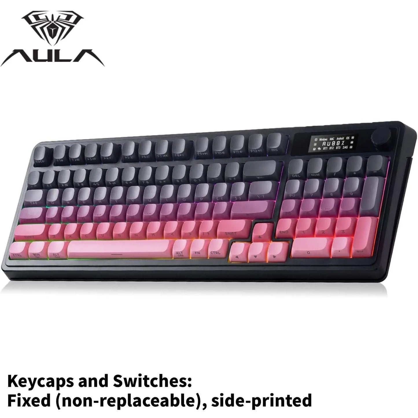 AULA S99 Membrane Keyboard, USB Charging 99 Keyboard with RGB Backlight, Ergonomic Keyboard, Comfortable Hand Gesture Keyboard, Long Endurance Keyboard, Gaming Keyboard, Computer Accessories