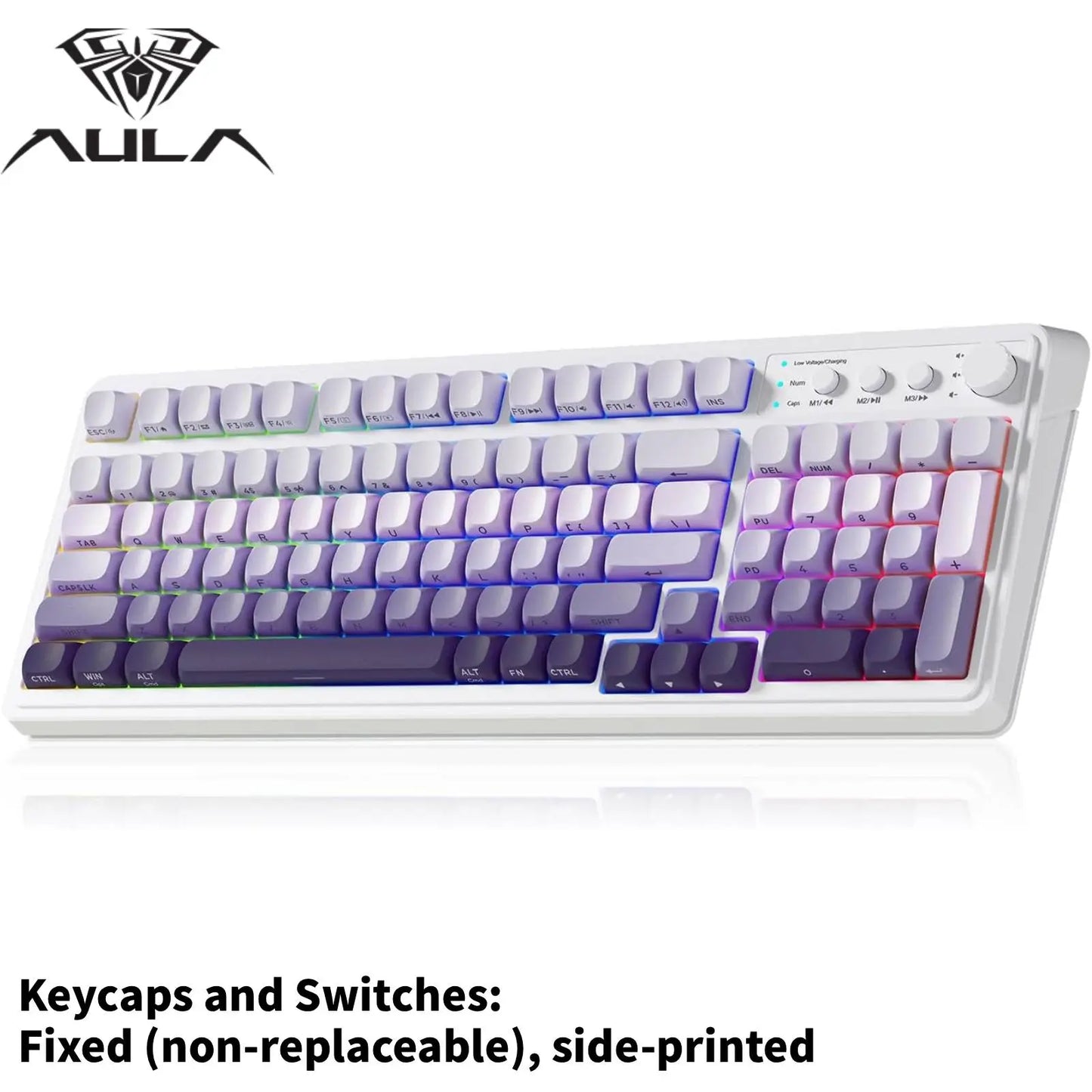 AULA S99 Membrane Keyboard, USB Charging 99 Keyboard with RGB Backlight, Ergonomic Keyboard, Comfortable Hand Gesture Keyboard, Long Endurance Keyboard, Gaming Keyboard, Computer Accessories