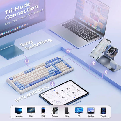 AULA S99 Membrane Keyboard, USB Charging 99 Keyboard with RGB Backlight, Ergonomic Keyboard, Comfortable Hand Gesture Keyboard, Long Endurance Keyboard, Gaming Keyboard, Computer Accessories