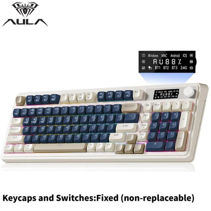AULA S99 Membrane Keyboard, USB Charging 99 Keyboard with RGB Backlight, Ergonomic Keyboard, Comfortable Hand Gesture Keyboard, Long Endurance Keyboard, Gaming Keyboard, Computer Accessories